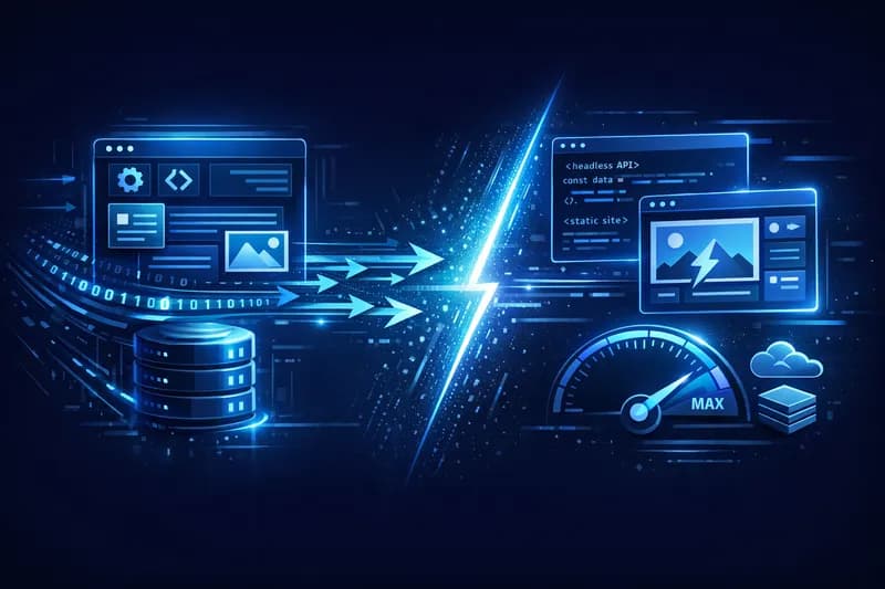 Ilustrație modernă despre sisteme de management al conținutului și alternative moderne