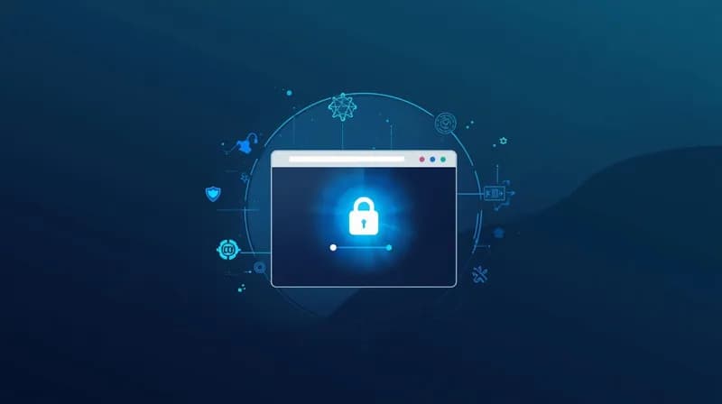 Ilustrație cu un lacăt de securitate SSL într-un browser web — protecție pentru site-ul tău