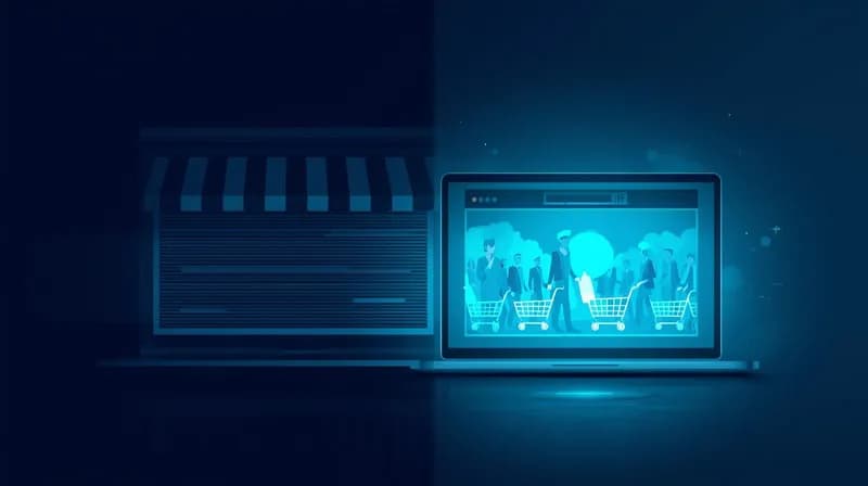 Magazin fizic închis vs site web activ — diferența dintre offline și online